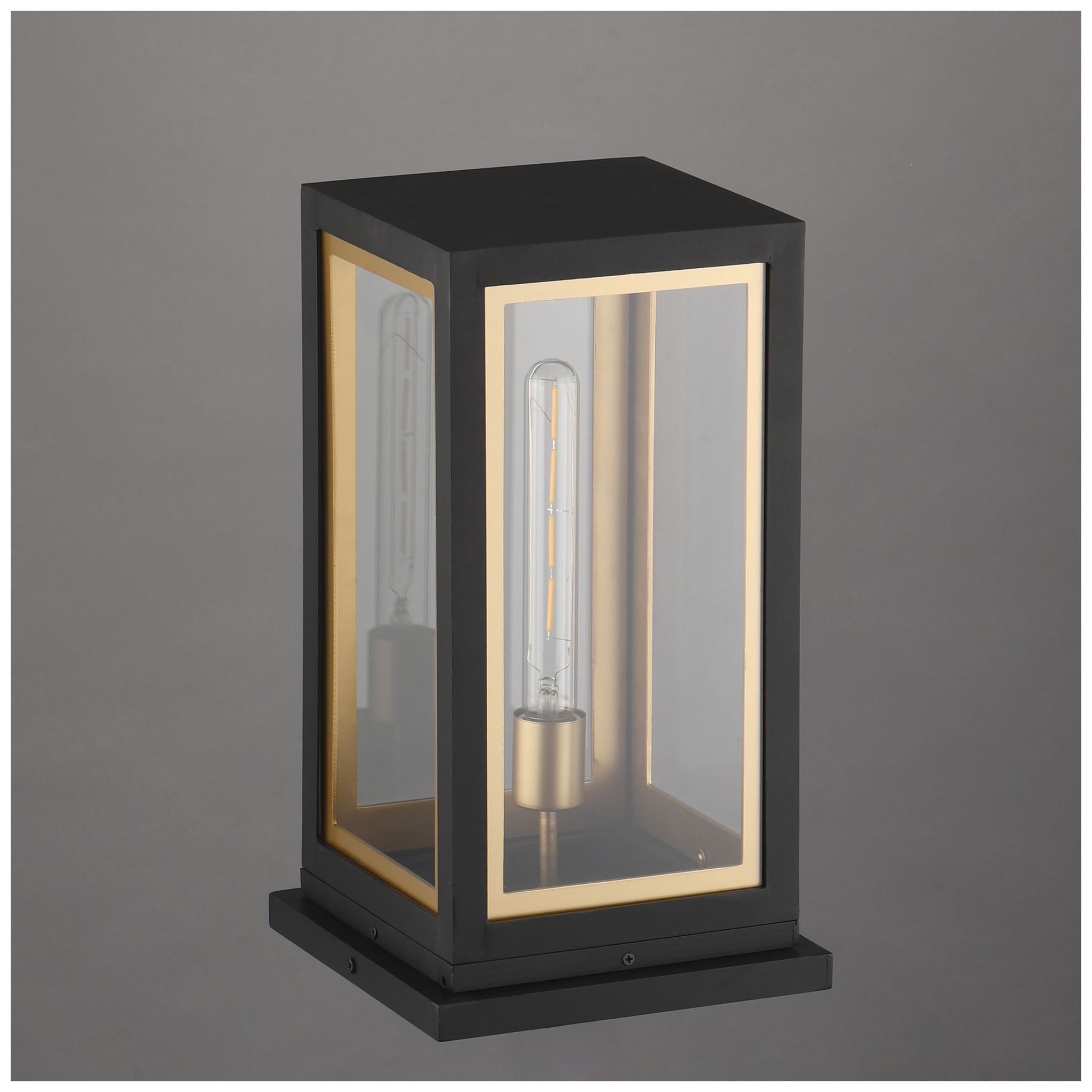 Image 3 Maxim Neoclass 16 1/2" High Black/Gold 1-Light Deck Lantern Large more views