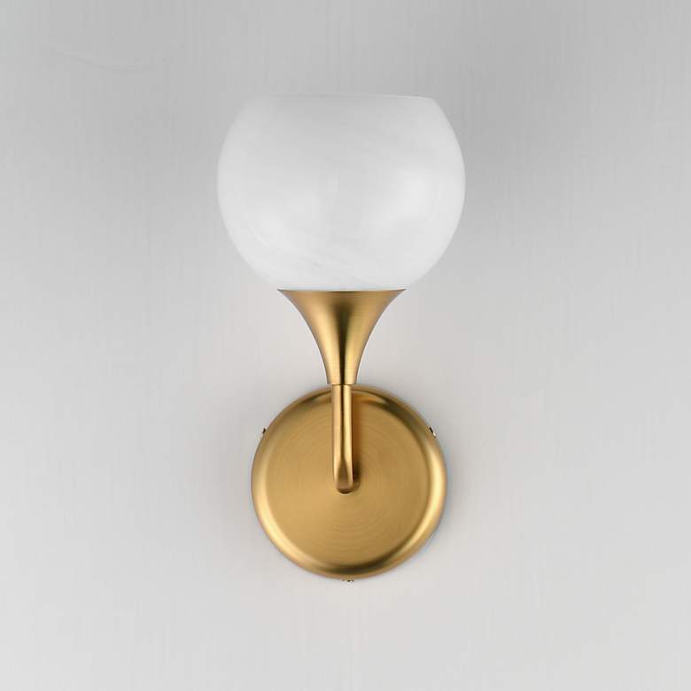 Image 2 Maxim Neve 12" High Natural Aged Brass 1-Light Wall Scone more views