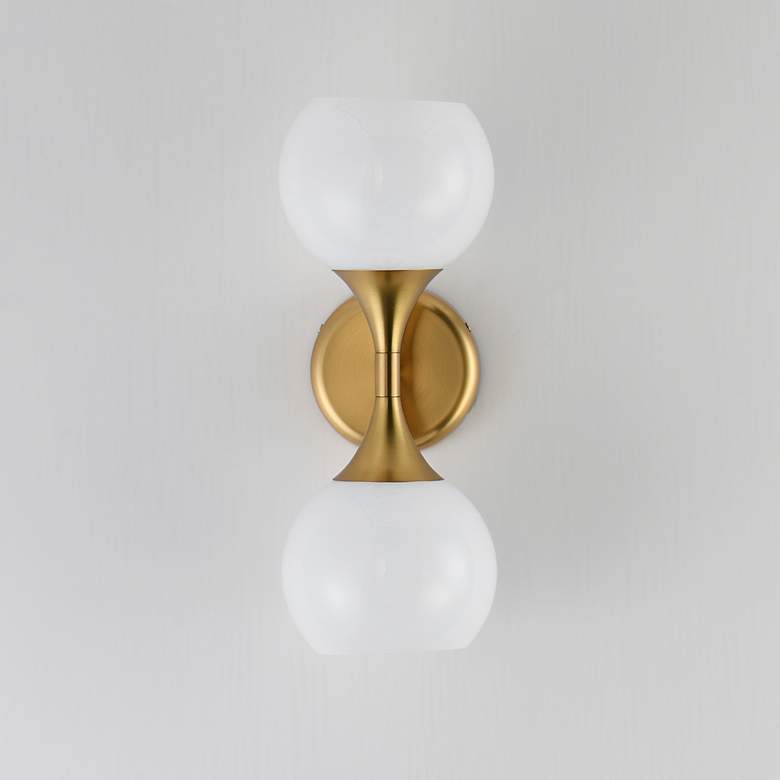 Image 2 Maxim Neve 15 1/2" High Natural Aged Brass 2-Light Wall Sconce more views