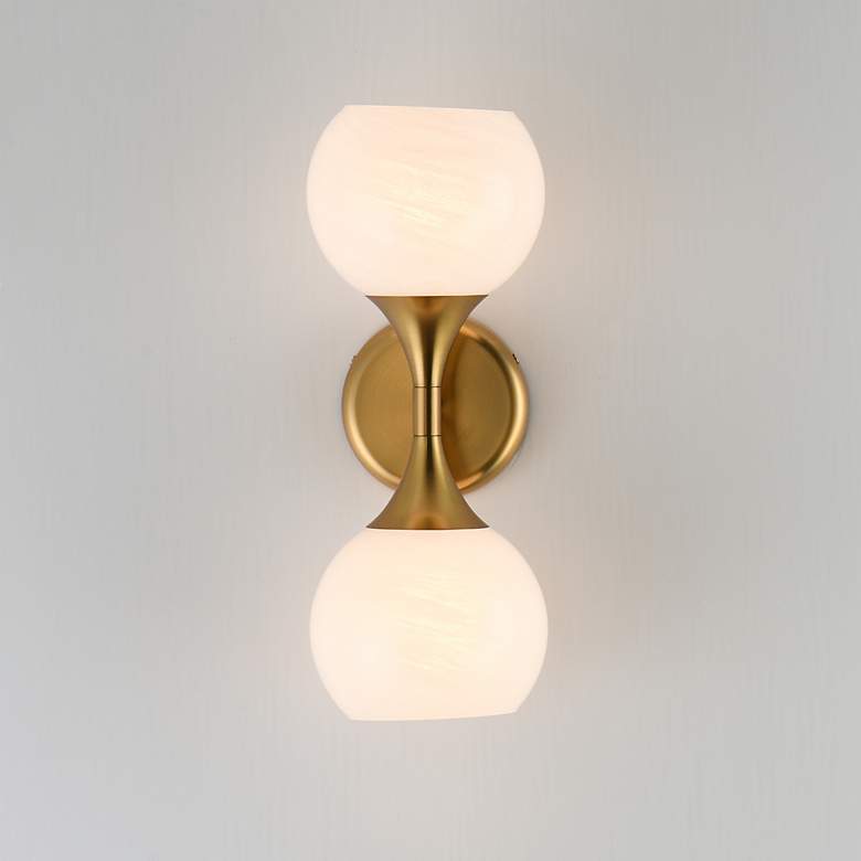 Image 3 Maxim Neve 15 1/2" High Natural Aged Brass 2-Light Wall Sconce more views