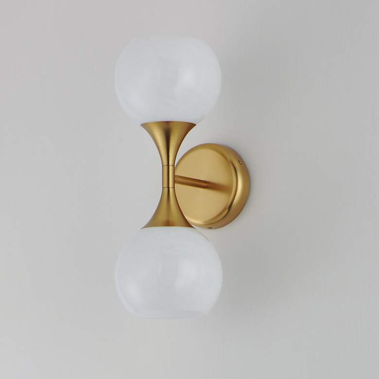 Image 4 Maxim Neve 15 1/2" High Natural Aged Brass 2-Light Wall Sconce more views