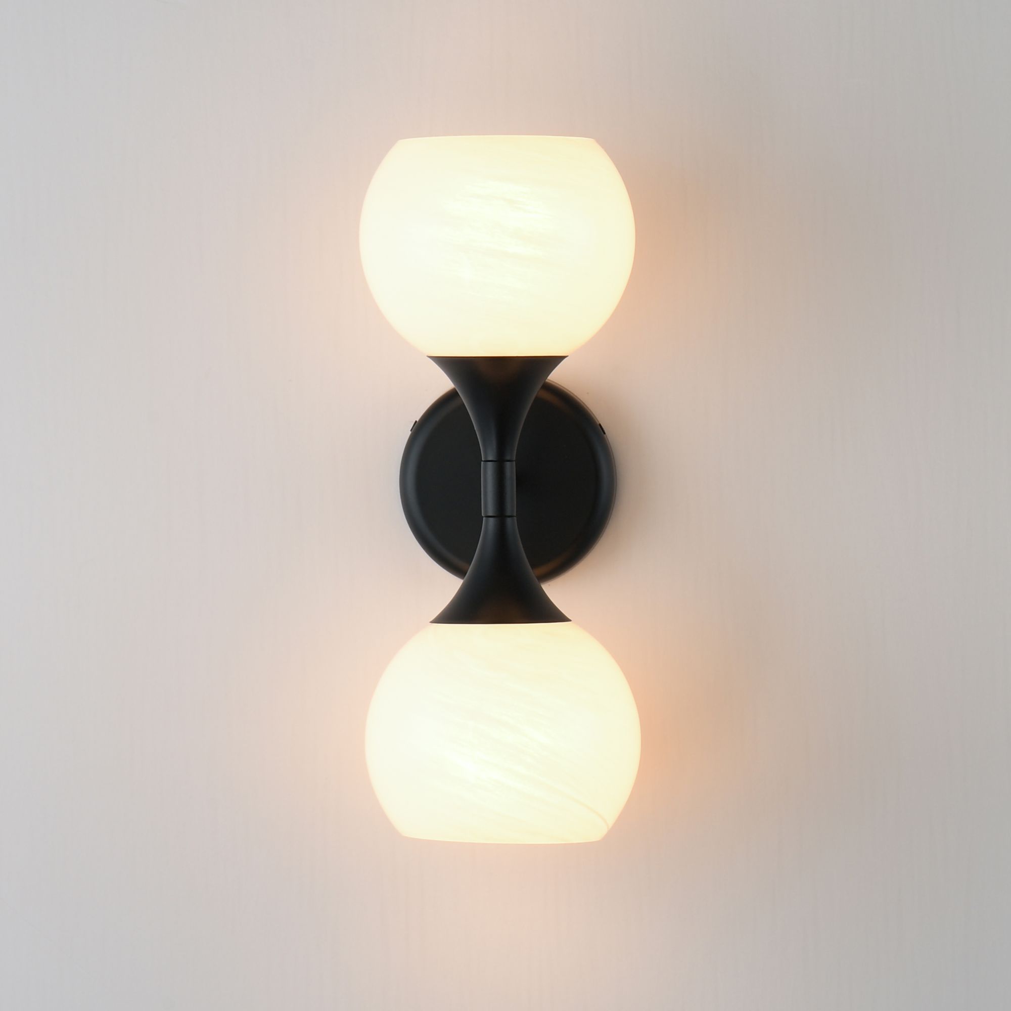 Image 3 Maxim Neve 15 1/2" High Black 2-Light Wall Sconce more views