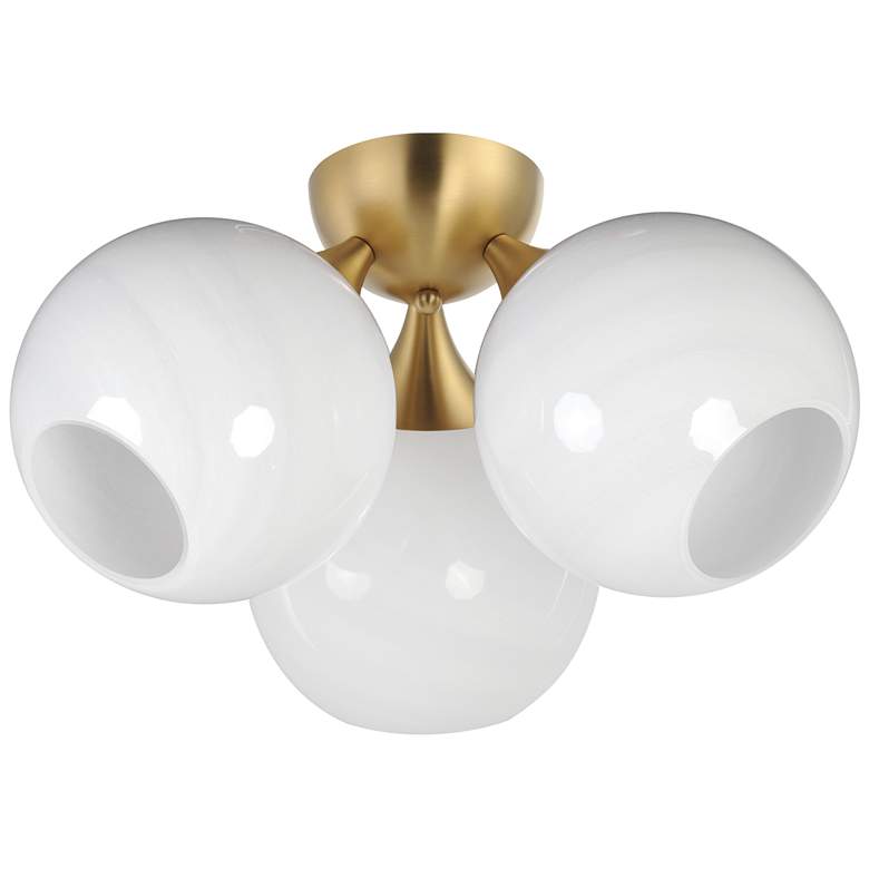 Image 1 Maxim Neve 18 3/4" Wide Natural Aged Brass 3-Light Ceiling Light