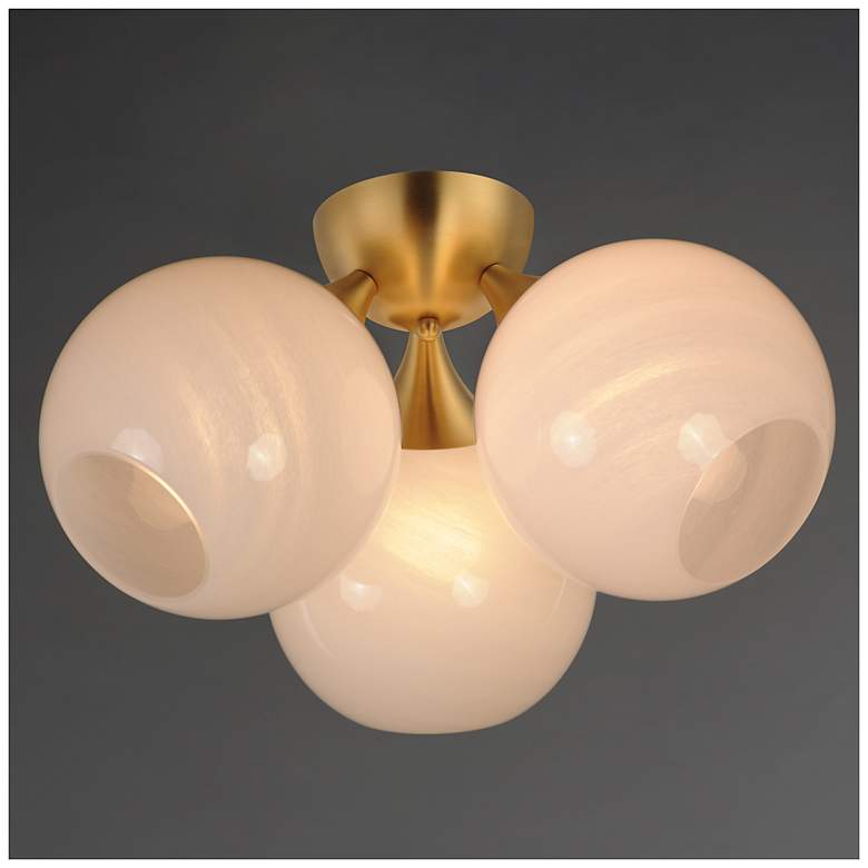 Image 2 Maxim Neve 18 3/4" Wide Natural Aged Brass 3-Light Ceiling Light more views