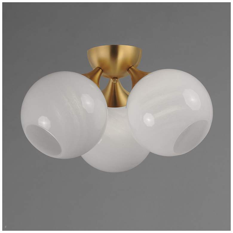 Image 3 Maxim Neve 18 3/4" Wide Natural Aged Brass 3-Light Ceiling Light more views