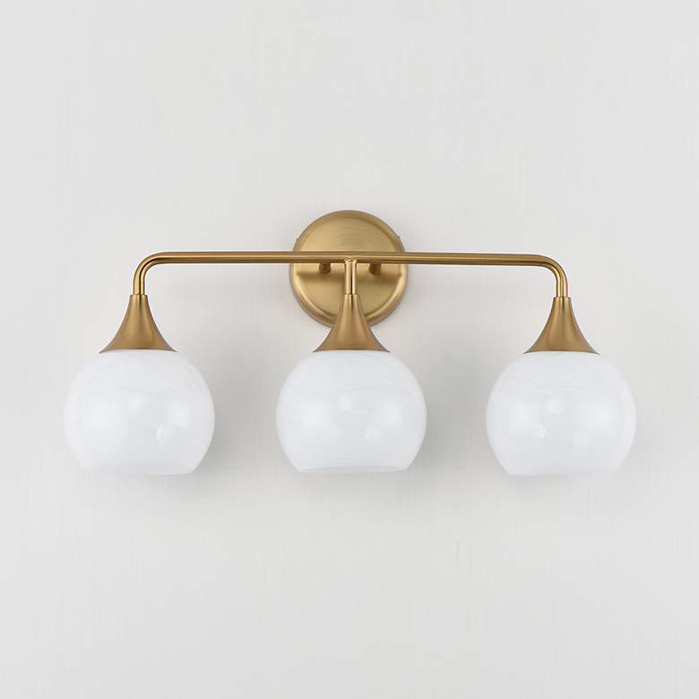 Image 2 Maxim Neve 22 1/2" Wide Natural Aged Brass 3-Light Bath Vanity more views