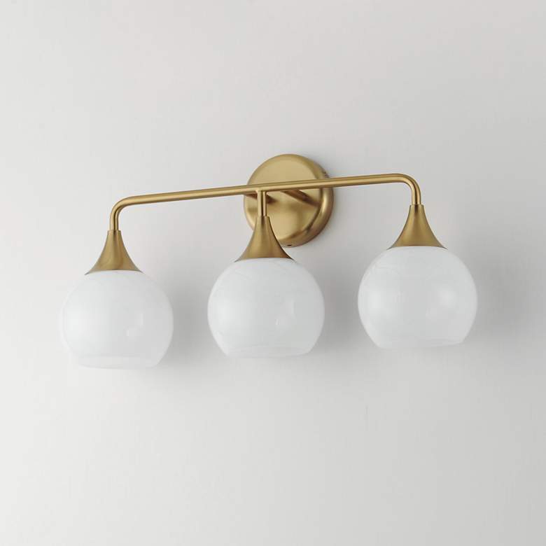 Image 4 Maxim Neve 22 1/2" Wide Natural Aged Brass 3-Light Bath Vanity more views