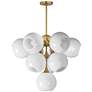 1_Maxim Neve 27 1/2" Wide Marble/Natural Aged Brass 10-Light Pendant