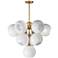 Maxim Neve 27 1/2" Wide Marble/Natural Aged Brass 10-Light Pendant
