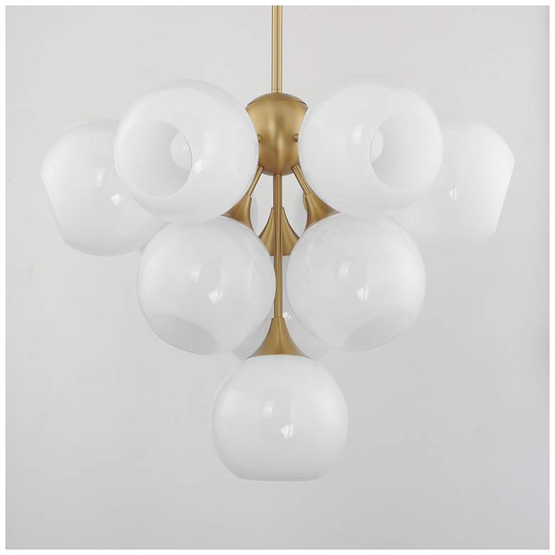 Image 2 Maxim Neve 27 1/2" Wide Marble/Natural Aged Brass 10-Light Pendant more views