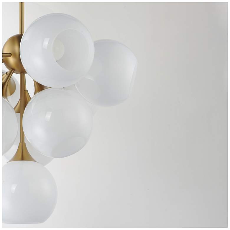 Image 4 Maxim Neve 27 1/2" Wide Marble/Natural Aged Brass 10-Light Pendant more views
