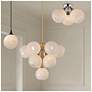 7_Maxim Neve 27 1/2" Wide Marble/Natural Aged Brass 10-Light Pendant more views