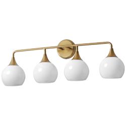 Maxim Neve 31" Wide Natural Aged Brass 4-Light Bath Vanity