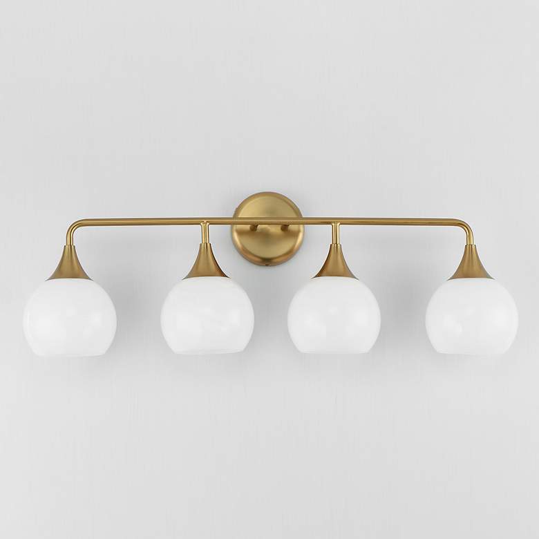 Image 2 Maxim Neve 31" Wide Natural Aged Brass 4-Light Bath Vanity more views