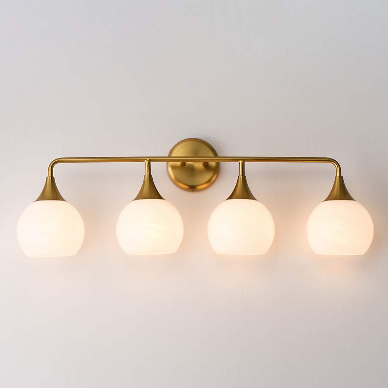 Image 3 Maxim Neve 31" Wide Natural Aged Brass 4-Light Bath Vanity more views