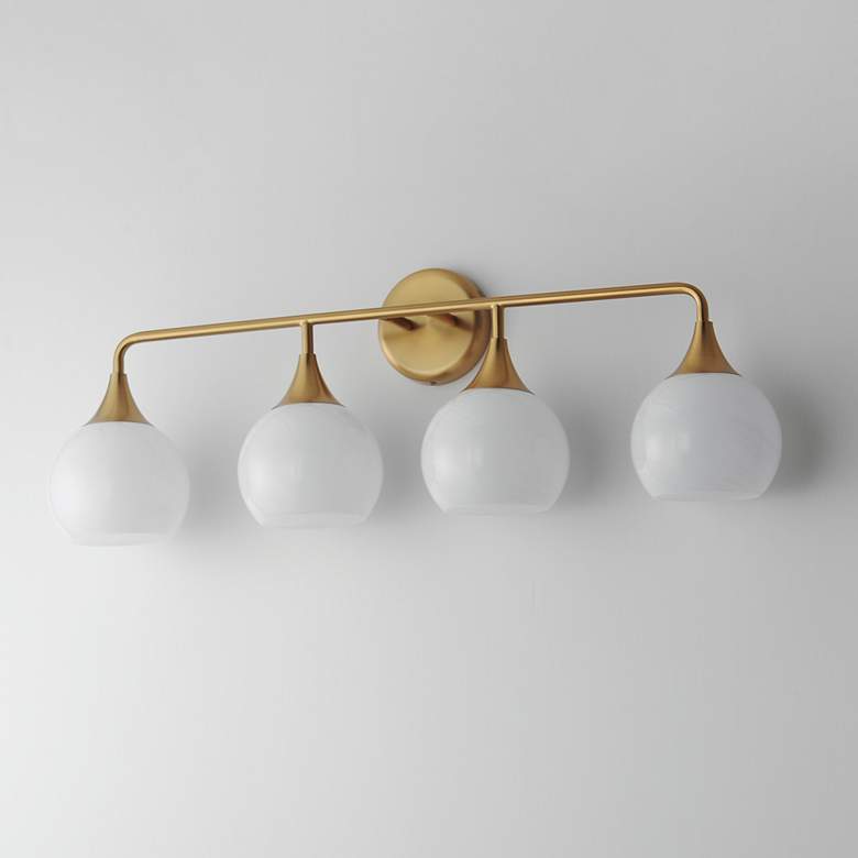 Image 4 Maxim Neve 31" Wide Natural Aged Brass 4-Light Bath Vanity more views