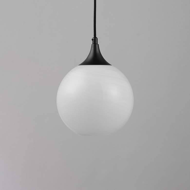 Image 2 Maxim Neve 9" Wide Black Single Pendant more views