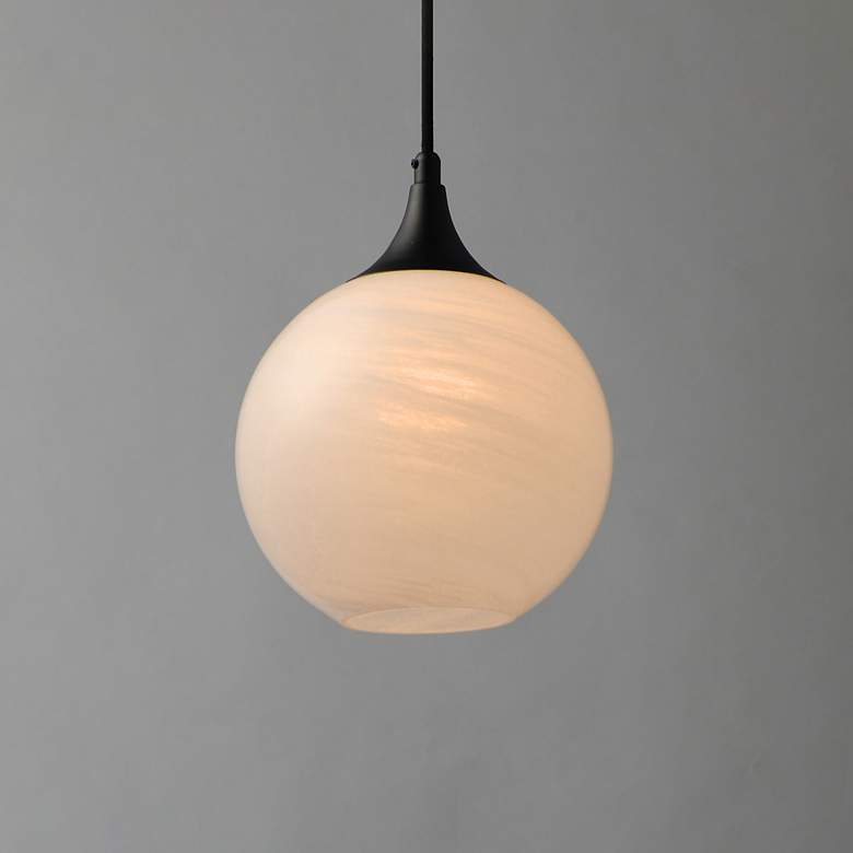 Image 3 Maxim Neve 9" Wide Black Single Pendant more views
