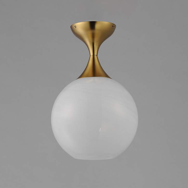 Image 2 Maxim Neve 9" Wide Natural Aged Brass Ceiling Light more views