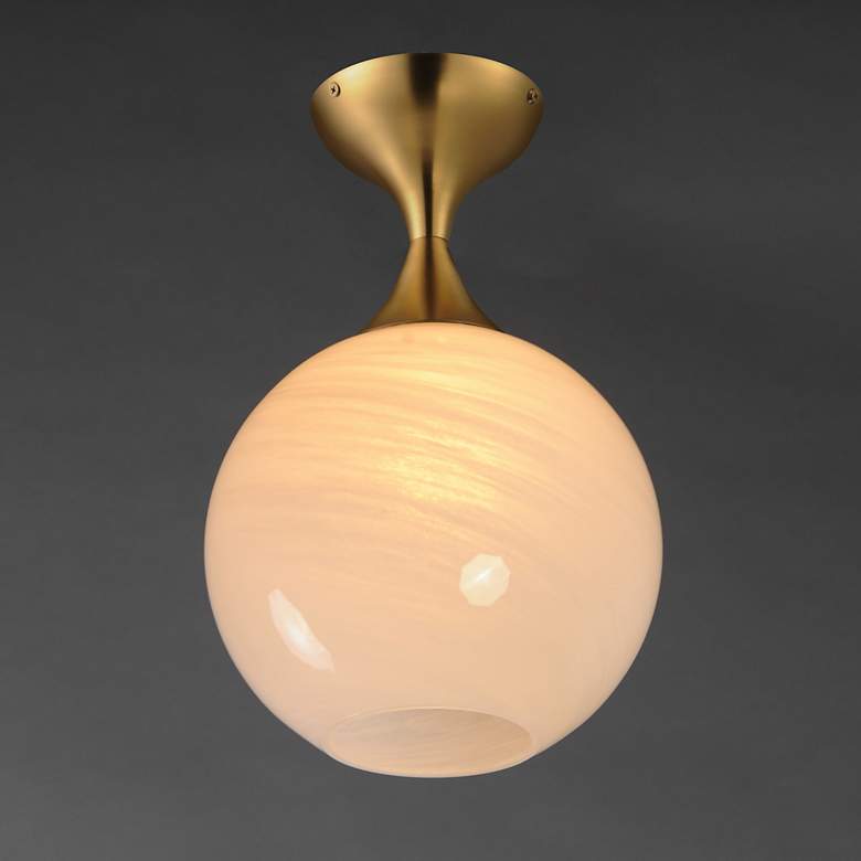 Image 3 Maxim Neve 9" Wide Natural Aged Brass Ceiling Light more views