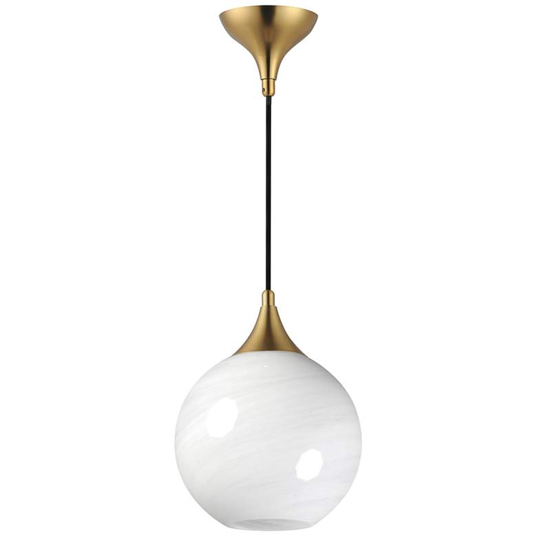 Image 1 Maxim Neve 9" Wide Natural Aged Brass Single Pendant