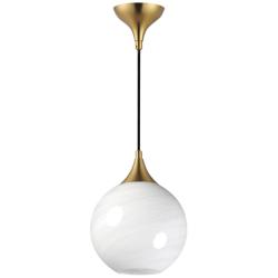 Maxim Neve 9" Wide Natural Aged Brass Single Pendant