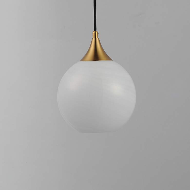 Image 2 Maxim Neve 9" Wide Natural Aged Brass Single Pendant more views