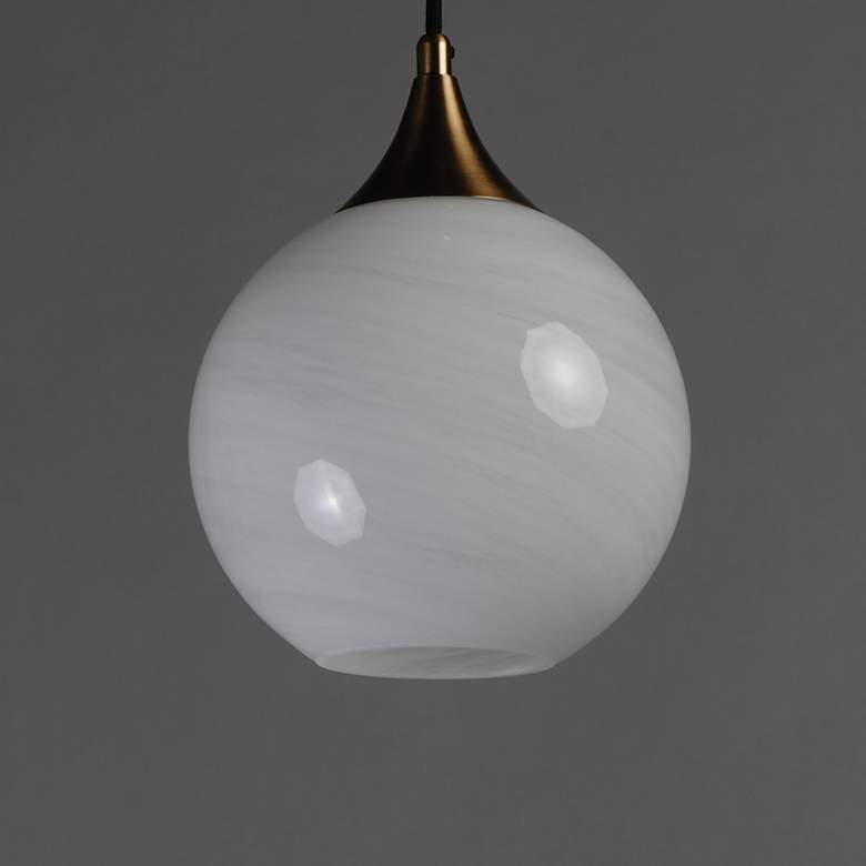 Image 3 Maxim Neve 9" Wide Natural Aged Brass Single Pendant more views