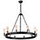 Maxim Noble 37 1/2"W Black 10-Light Wagon Wheel Chandelier