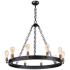 Maxim Noble 37 1/2"W Black 10-Light Wagon Wheel Chandelier