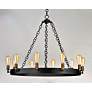 2_Maxim Noble 37 1/2"W Black 10-Light Wagon Wheel Chandelier more views