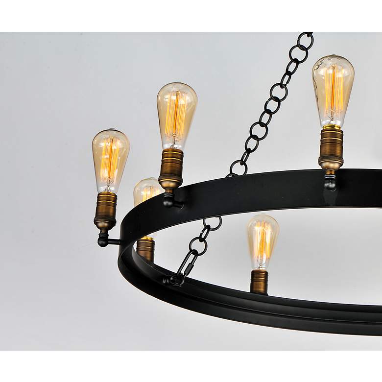 Image 3 Maxim Noble 37 1/2"W Black 10-Light Wagon Wheel Chandelier more views