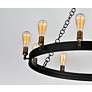 3_Maxim Noble 37 1/2"W Black 10-Light Wagon Wheel Chandelier more views