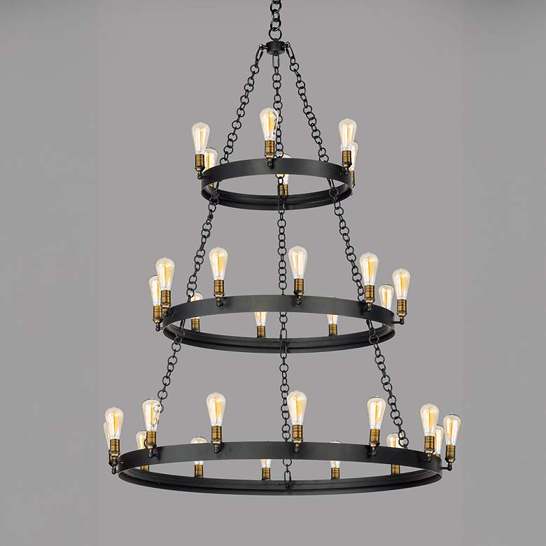 Image 1 Maxim Noble 50" Wide 3-Tier 30-Light Candelabra Ring Chandelier