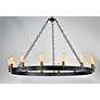 2_Maxim Noble 50" Wide Black 14-Light Wagon Wheel Chandelier more views
