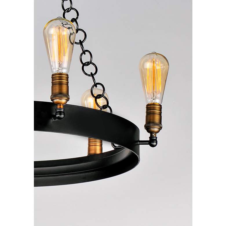 Image 3 Maxim Noble 50" Wide Black 14-Light Wagon Wheel Chandelier more views