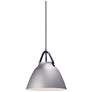 Maxim Nordic 14.25" Leather and Silver Platinum Modern Pendant Light