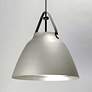 1_Maxim Nordic 14.25" Leather and Silver Platinum Modern Pendant Light