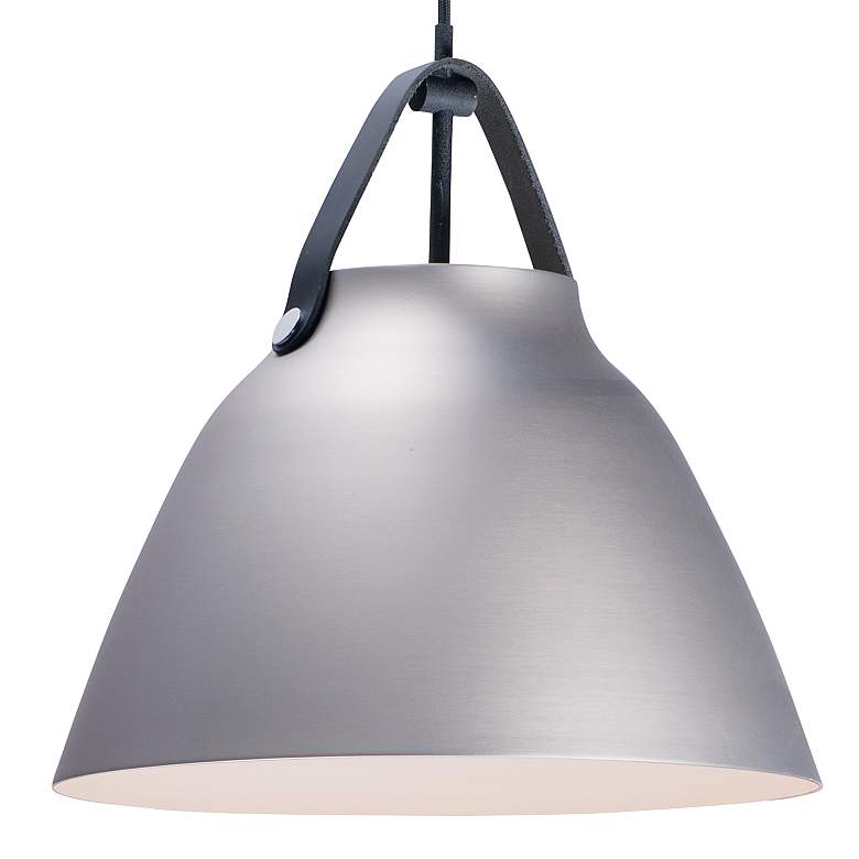Image 2 Maxim Nordic 14.25" Leather and Silver Platinum Modern Pendant Light more views