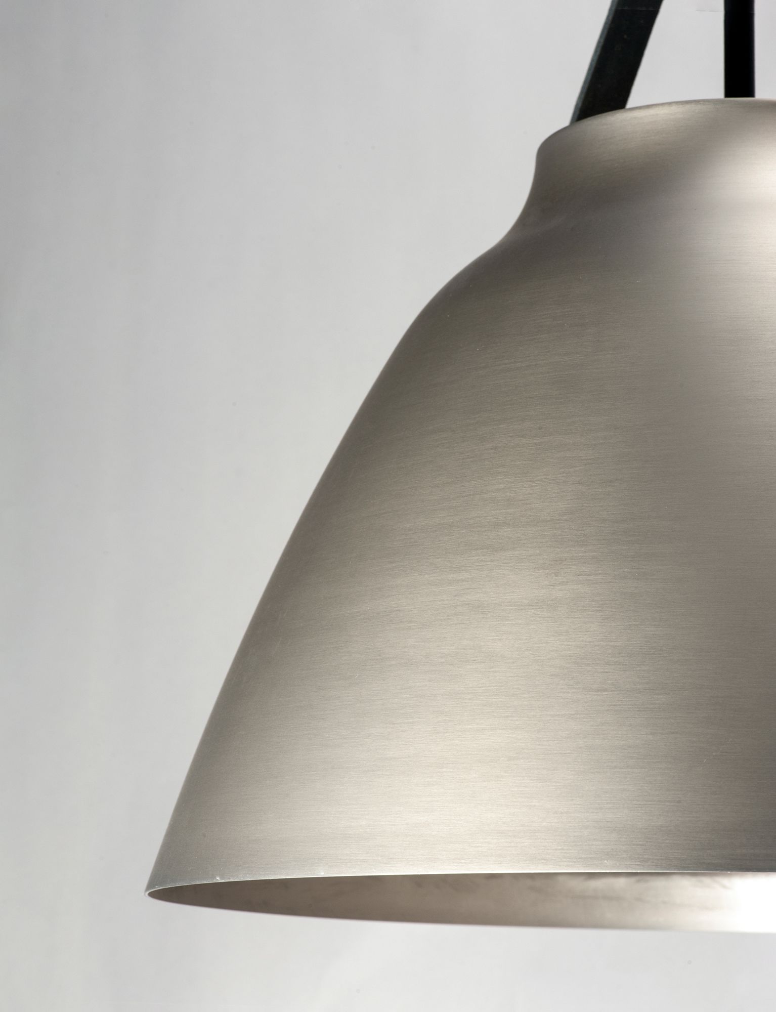 Maxim Nordic 14.25" Leather and Silver Platinum Modern Pendant Light