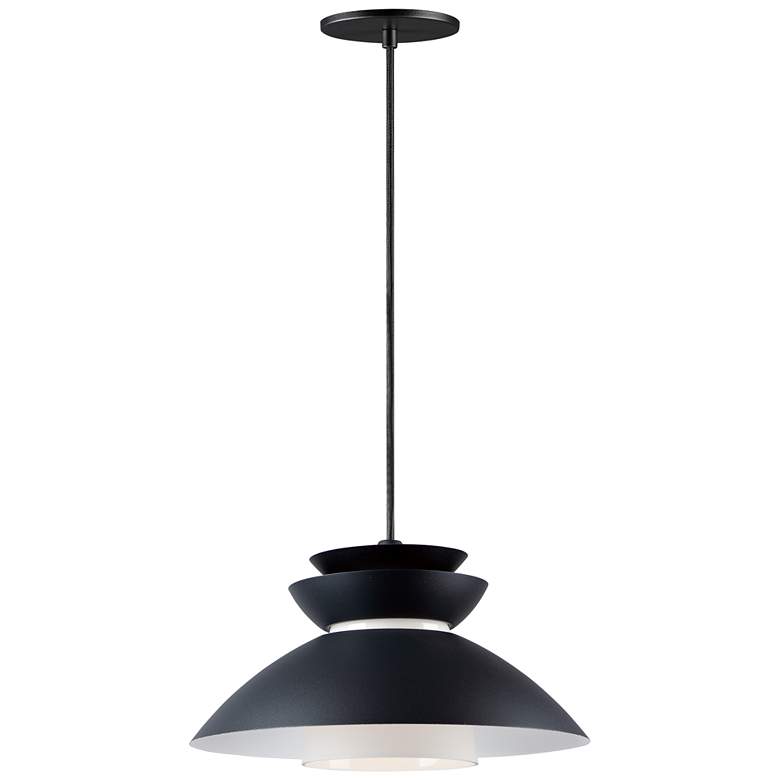 Maxim Nordic 14.25&quot; Wide Black Finish Modern Saucer Pendant Light