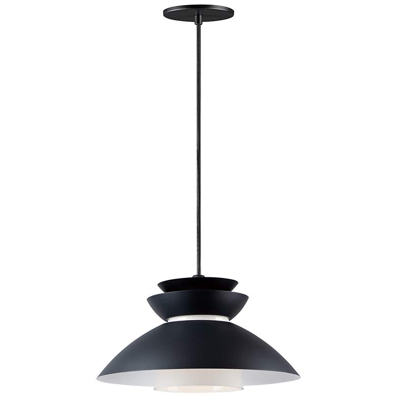 Image 1 Maxim Nordic 14.25" Wide Black Finish Modern Saucer Pendant Light