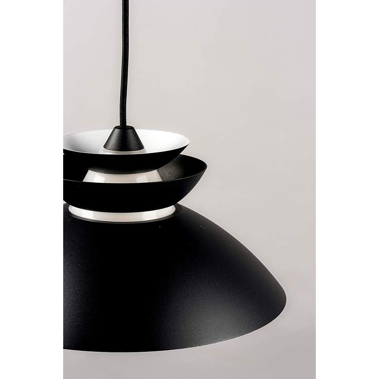Image 5 Maxim Nordic 14.25" Wide Black Finish Modern Saucer Pendant Light more views