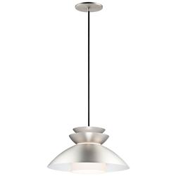 Maxim Nordic 14.25" Wide Brushed Platinum Modern Saucer Pendant Light