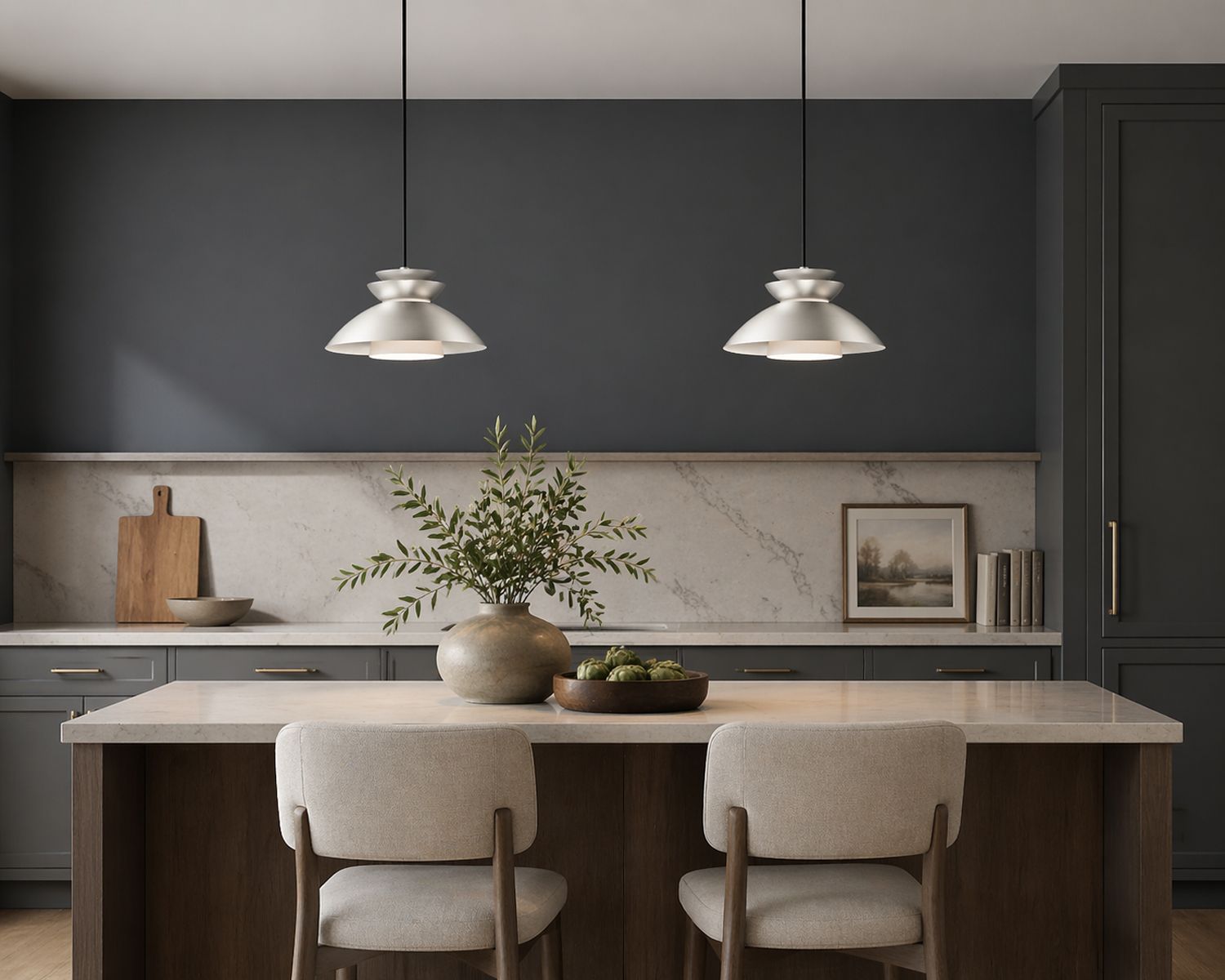 Image 5 Maxim Nordic 14.25" Wide Brushed Platinum Modern Saucer Pendant Light more views