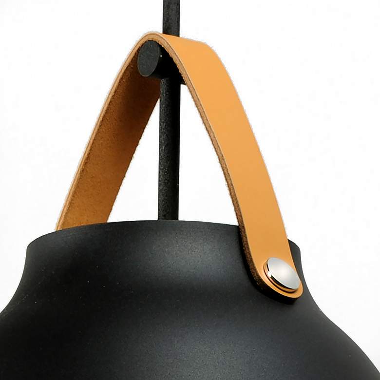 Image 3 Maxim Nordic 14.25" Wide Tan Leather and Black Modern Pendant Light more views