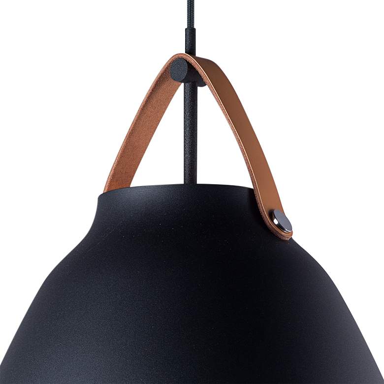 Image 5 Maxim Nordic 14.25" Wide Tan Leather and Black Modern Pendant Light more views