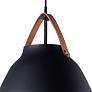 Maxim Nordic 14.25" Wide Tan Leather and Black Modern Pendant Light