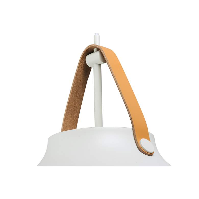 Image 3 Maxim Nordic 14.25" Wide Tan Leather and White Modern Pendant Light more views