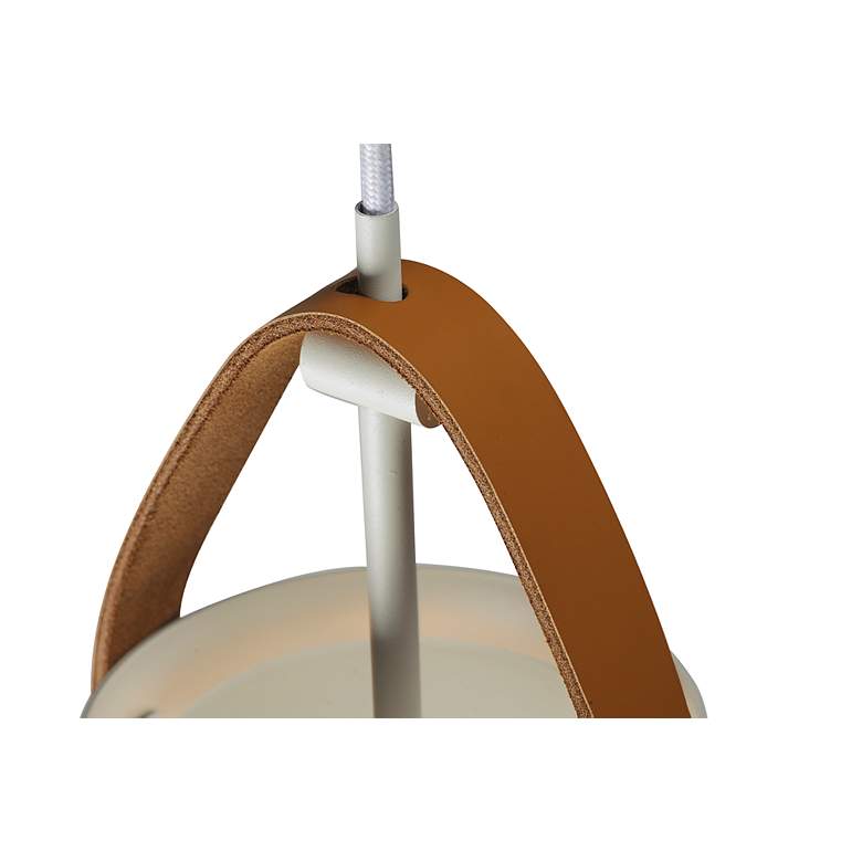 Image 4 Maxim Nordic 14.25" Wide Tan Leather and White Modern Pendant Light more views